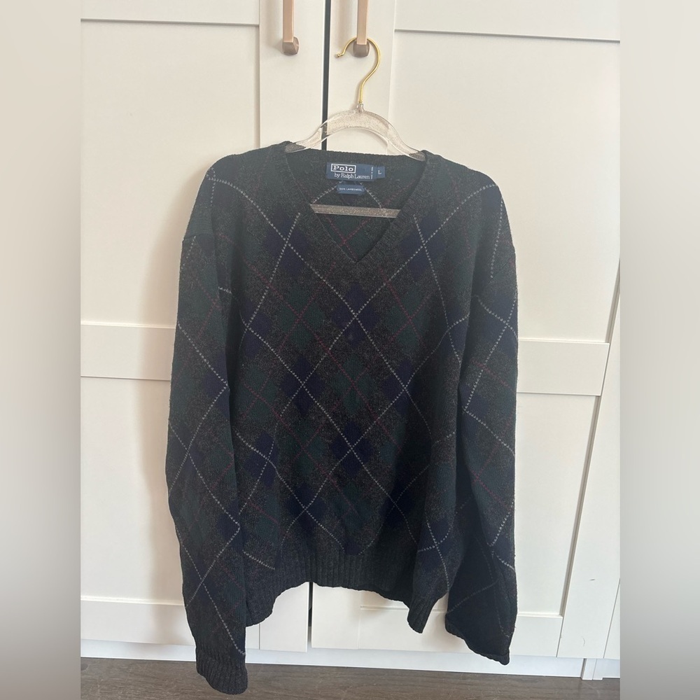 Ralph Lauren Men's Plaid V-Neck Sweater